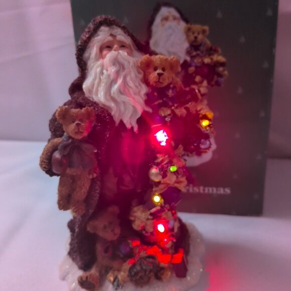 Boyd's Bears Father Christmas Figure 2004 733208 Figurine Santa Lights Handmade - Picture 2 of 16